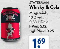 Aldi Süd STATESMAN Whisky & Cola Angebot