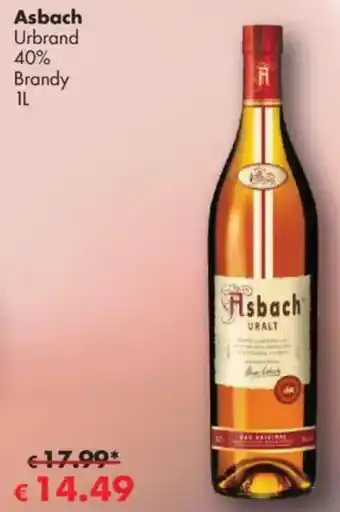 Travel Free Asbach Urbrand 40% Brandy Angebot