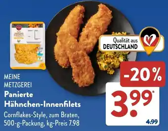 Aldi Süd MEINE METZGEREI Panierte Hähnchen-Innenfilets Angebot