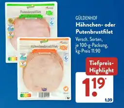 Aldi Süd GÜLDENHOF Hähnchen- oder Putenbrustfilet Angebot