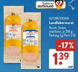 Aldi Süd GUT DREI EICHEN Landleberwurst Angebot