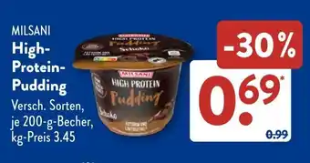 Aldi Süd MILSANI High- Protein- Pudding Angebot