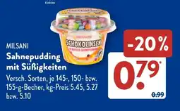 Aldi Süd MILSANI Sahnepudding mit Süßigkeiten Angebot