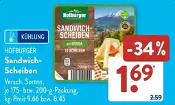 Aldi Süd HOFBURGER Sandwich- Scheiben Angebot