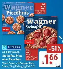 Aldi Süd ORIGINAL WAGNER Steinofen-Pizza oder Piccolinis Angebot