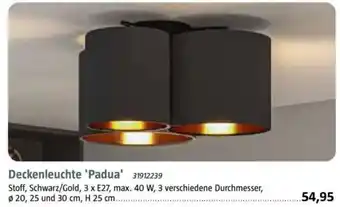 Bauhaus Deckenleuchte 'Padua' 31912239 Angebot