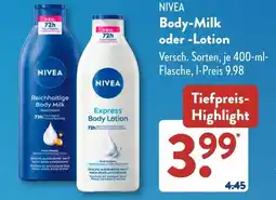 Aldi Süd NIVEA Body-Milk oder -Lotion Angebot