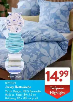 Aldi Süd NOVITESSE Jersey-Bettwäsche Angebot