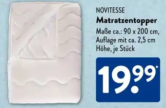 Aldi Süd NOVITESSE Matratzentopper Angebot