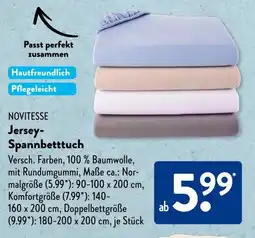 Aldi Süd NOVITESSE Jersey- Spannbetttuch Angebot