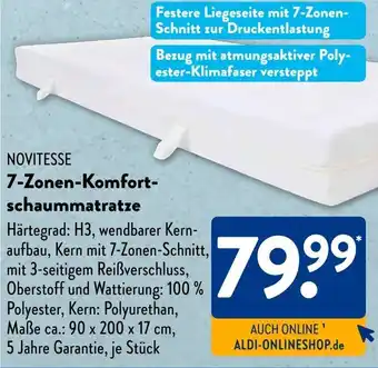 Aldi Süd NOVITESSE 7-Zonen-Komfort- schaummatratze Angebot