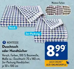 Aldi Süd NOVITESSE Duschtuch oder Handtücher Angebot