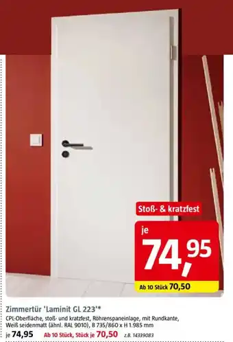 Bauhaus Zimmertür 'Laminit GL 223** Angebot