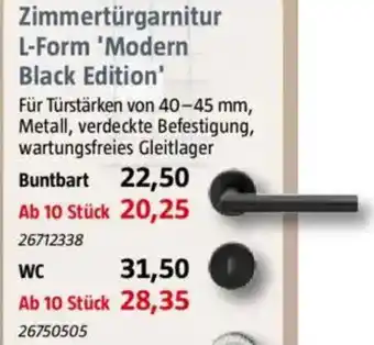 Bauhaus Zimmertürgarnitur L-Form 'Modern Black Edition' Angebot