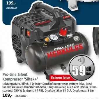 Bauhaus Pro-Line Silent Kompressor 'Siltek+' Angebot