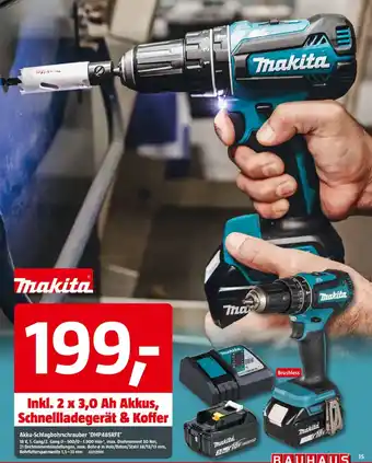 Bauhaus Makita Akku-Schlagbohrschrauber 'DHP485RFE' Angebot