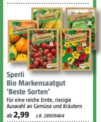 Bauhaus Sperli Bio Markensaatgut 'Beste Sorten' Angebot