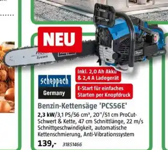 Bauhaus Scheppach Benzin-Kettensäge 'PCS56E' Angebot