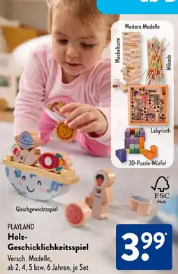 Aldi Süd PLAYLAND Holz- Geschicklichkeitsspiel Angebot