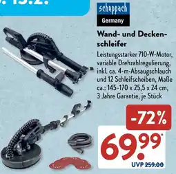 Aldi Süd Scheppach Wand- und Decken- schleifer Angebot