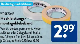 Aldi Süd WORKZONE Hochleistungs- montageklebeband Angebot