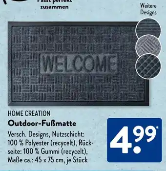 Aldi Süd HOME CREATION Outdoor-Fußmatte Angebot