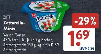 Aldi Süd ZOTT Zottarella- Minis Angebot