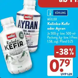 Aldi Süd MÜLLER Kalinka-Kefir oder Ayran Angebot