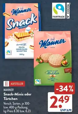 Aldi Süd MANNER Snack-Minis oder Törtchen Angebot