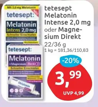 Budni tetesept Melatonin Intense 2,0 mg oder Magnesium Direkt Angebot