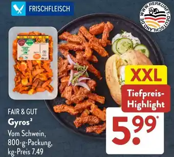 Aldi Süd FAIR & GUT Gyros Angebot