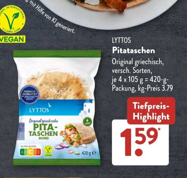 LYTTOS Pitataschen 420 g Angebot bei Aldi Süd