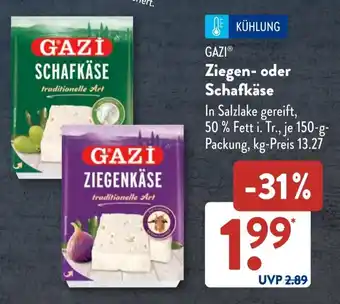 Aldi Süd GAZI Ziegen- oder Schafkäse Angebot