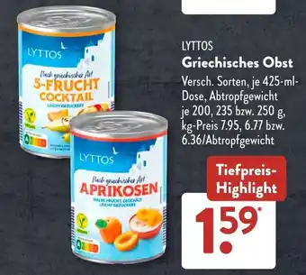 Aldi Süd LYTTOS Griechisches Obst Angebot