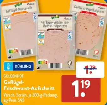 Aldi Süd GÜLDENHOF Geflügel- Frischwurst-Aufschnitt Angebot