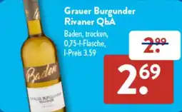 Aldi Süd Grauer Burgunder Rivaner QbA Angebot