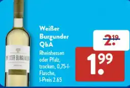 Aldi Süd Weißer Burgunder QbA Angebot