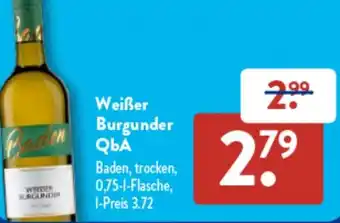 Aldi Süd Weißer Burgunder QbA Angebot