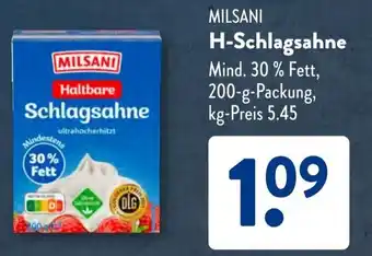 Aldi Süd MILSANI H-Schlagsahne Angebot