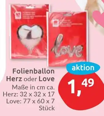 Budni Folienballon Herz oder Love Angebot