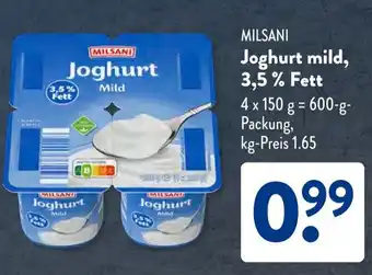 Aldi Süd MILSANI Joghurt mild, 3,5% Fett Angebot