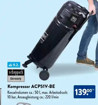 Aldi Süd scheppach Kompressor ACP51V-BE Angebot