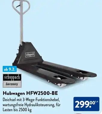 Aldi Süd scheppach Hubwagen HFW2500-BE Angebot