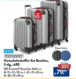 Aldi Süd monzana Hartschalenkoffer-Set Baseline, 3-tlg., ABS Angebot