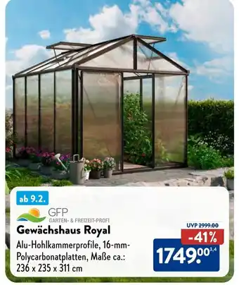 Aldi Süd GFP Gewächshaus Royal Angebot