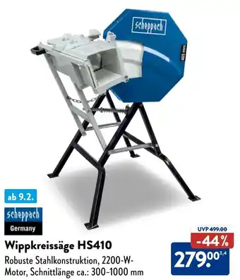 Aldi Süd Scheppach Wippkreissäge HS410 Angebot