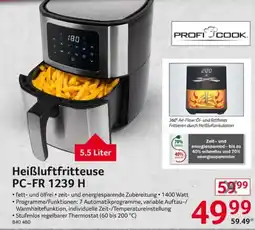 Selgros PROFI COOK Heißluftfritteuse PC-FR 1239 H Angebot