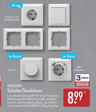 Aldi Nord WORKZONE Schalter/Steckdosen Angebot