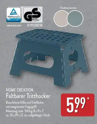 Aldi Nord HOME CREATION Faltbarer Tritthocker Angebot