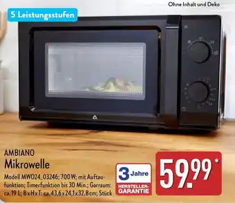 Aldi Nord AMBIANO Mikrowelle Angebot